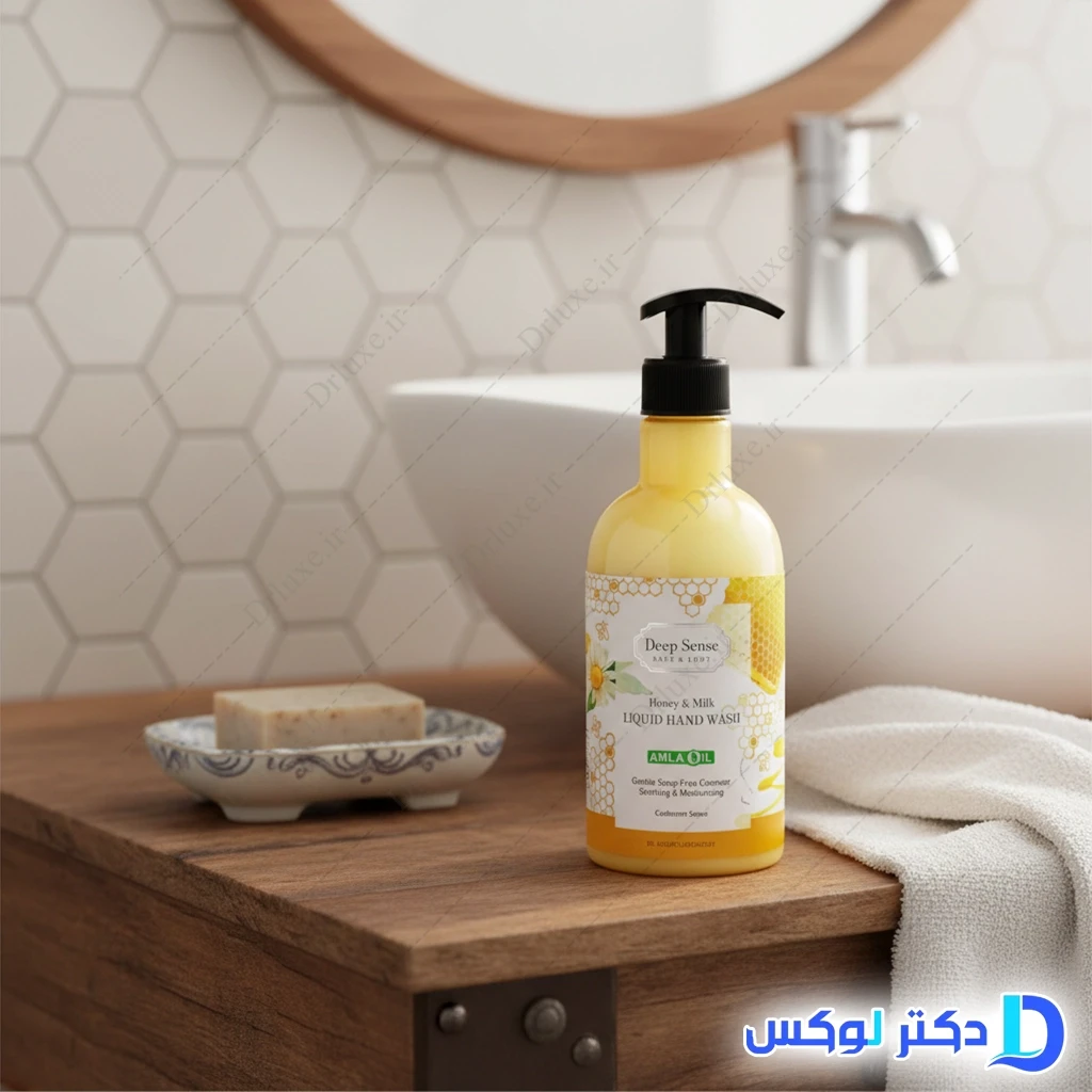 مایع دستشویی کرمی شیر عسل دیپ سنس 400 میلی‌لیتر